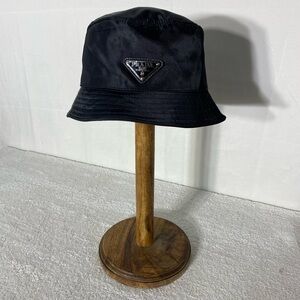 Prada Classic Black Re Nylon Bucket Hat M